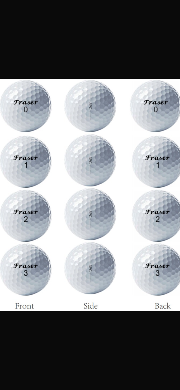 1 dozen fraser 3 piece premium golf balls